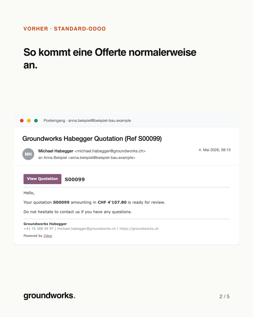 Standard Odoo mail